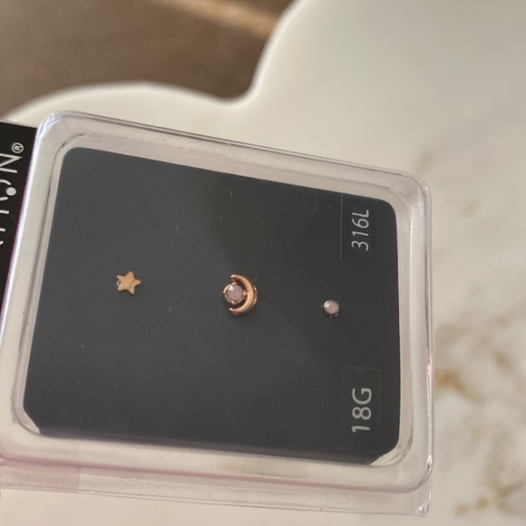 🆕 PIERCED NATION Surgical Steal L-Bend 18G nose stud 3 pack - Picture 3 of 4
